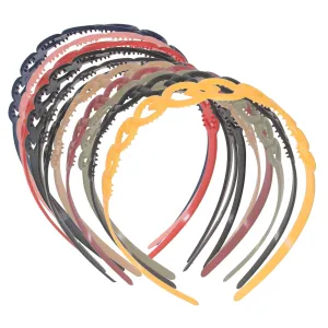 12Pcs Wide Heart Headbands for Women and Girls Plastic Hairbands for Parties and Everyday Wear Comfortable and Stylish Hair Accessories