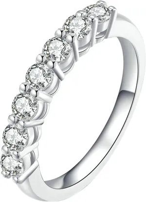14K Engagement Rings for Couple White Gold 0.1ct Round Shape White Created Diamond Promise Rings for Womens