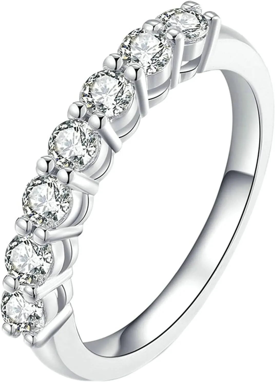 14K Engagement Rings for Couple White Gold 0.1ct Round Shape White Created Diamond Promise Rings for Womens