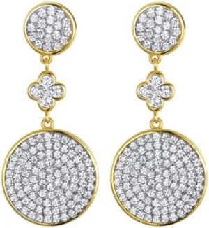 14k Yellow Gold Finish 2.00 Ct Round Cut Diamond Push Back Trendy Womens Drop and Dangle Earrings