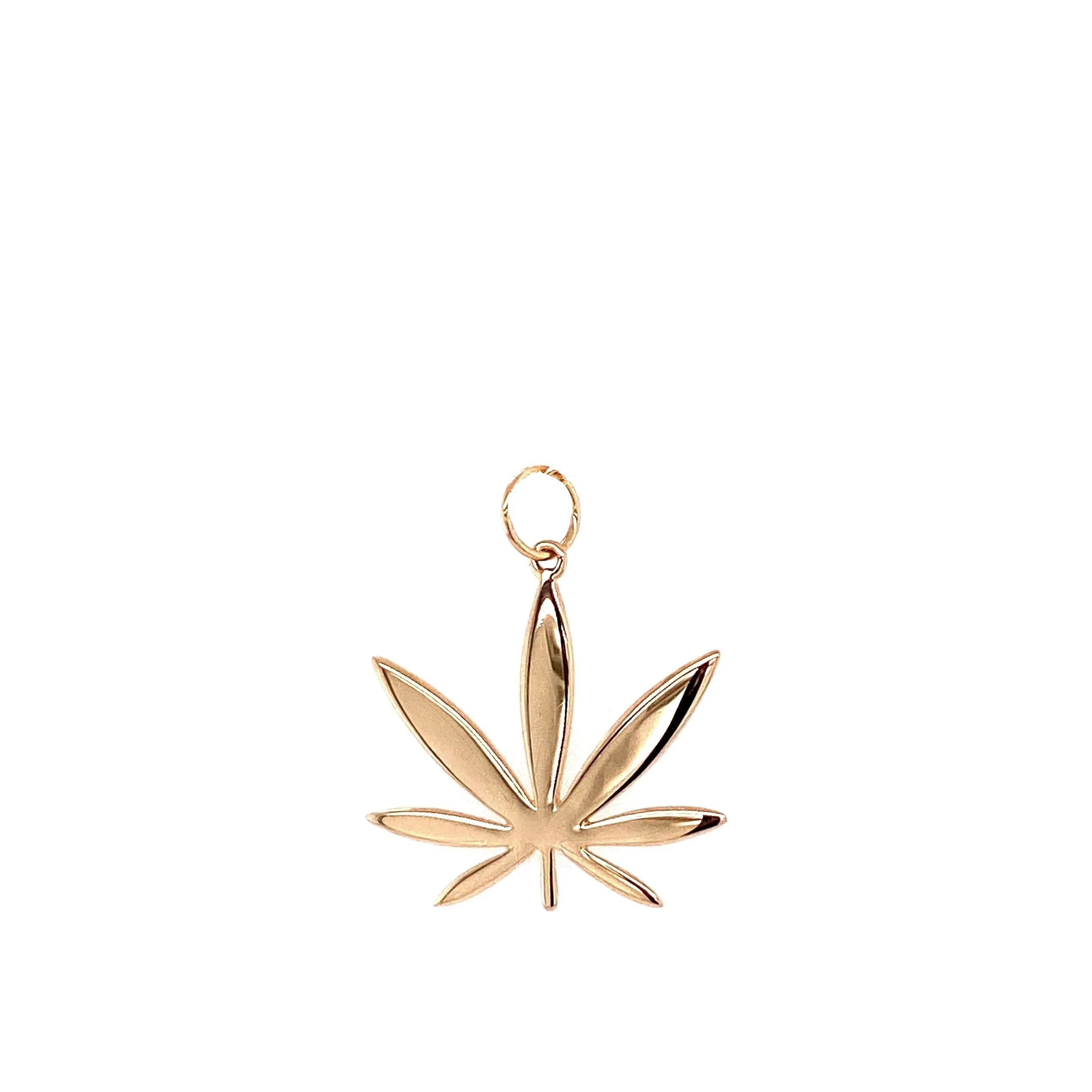 14kt Yellow Gold Modern 7 Leaf Pendant