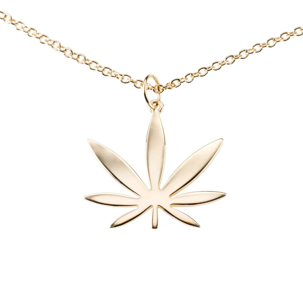 14kt Yellow Gold Modern 7 Leaf Pendant