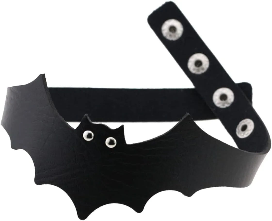 1pc Bat Wings Necklace Collar Female J Necklaces for Woman Necklace for Women Bat Leather Black