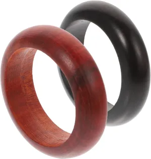 2pcs Retro Wooden Finger Rings Chic Decorative Personality Knuckle Rings Sandalwood Blood Sandalwood for Stylish Women Unique Choice