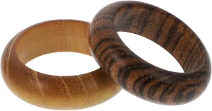 2Pcs Wooden Finger Rings Chic Decorative Knuckle Rings for Women Stylish Retro Design Unique Wooden Craftsmanship present for Jewelry Lovers
