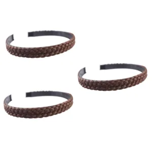 3pcs Synthetic Plaited Headband for Women Hair Clip Headbands Wig Women's Hoop Plaited Hair Band Easy to Wear for Daily Use