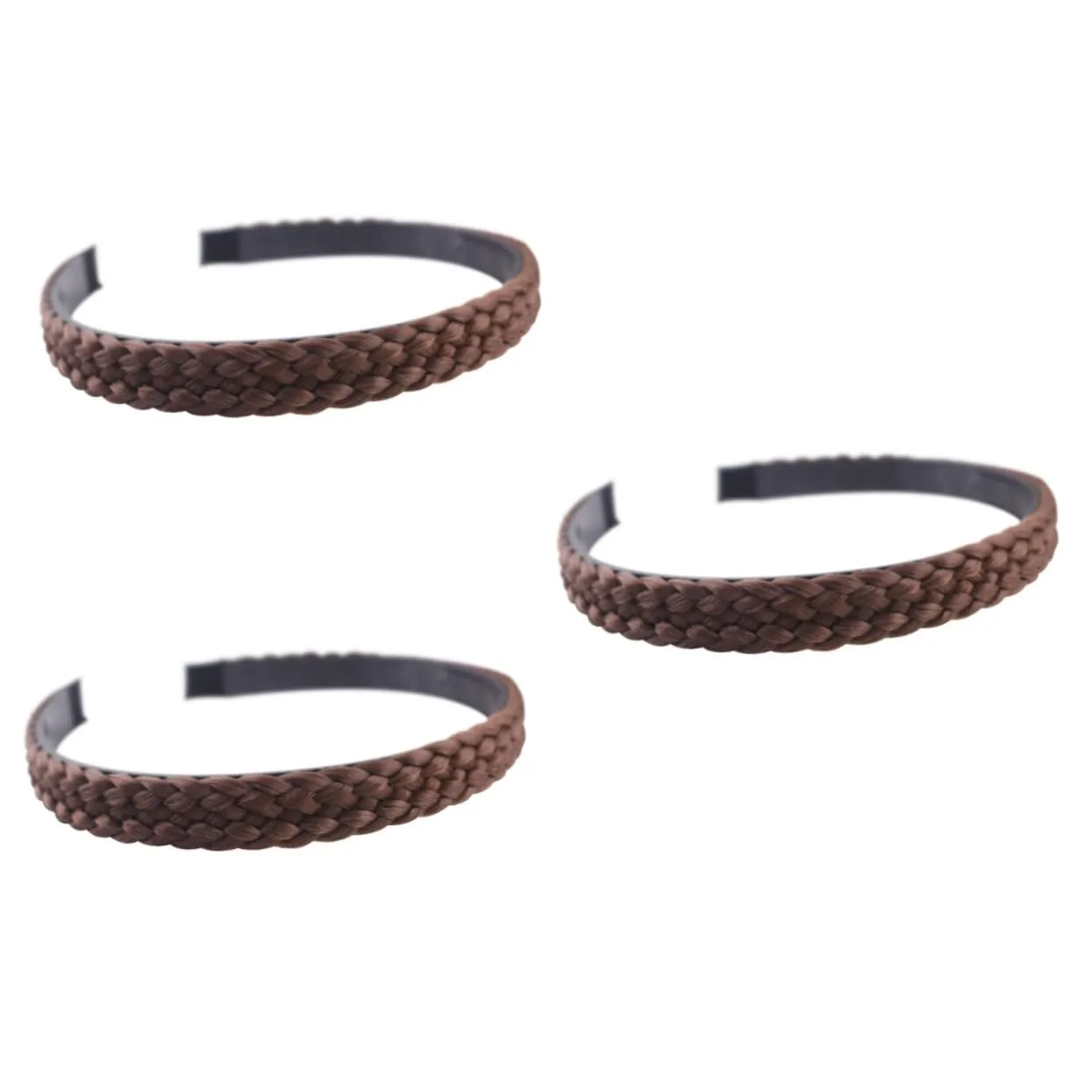 3pcs Synthetic Plaited Headband for Women Hair Clip Headbands Wig Women's Hoop Plaited Hair Band Easy to Wear for Daily Use