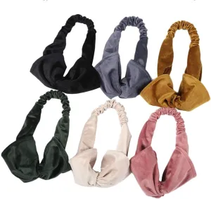 6 Pcs Womens Vintage Headbands Non Slip Headbands Turban Boho Headbands Yoga Hairbands Criss Cross Elastic Head Wrap Twisted Cute