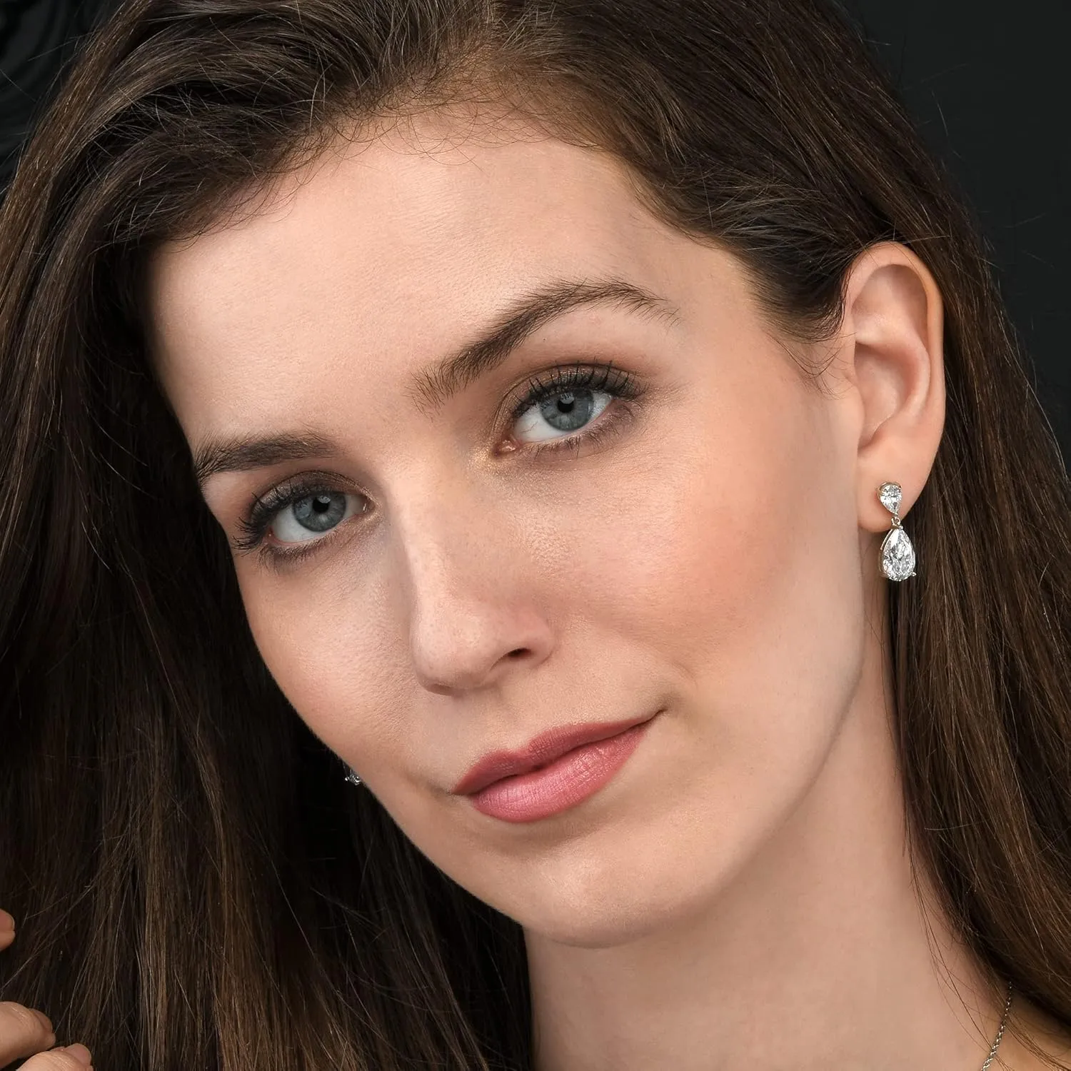 925 Sterling Silver Teardrop Earrings for Women with Colored and White Cubic Zirconia, Sterling Silver Drop Earrings for Women, Elegant Silver, Gold or Rose Gold Dangle Earrings,