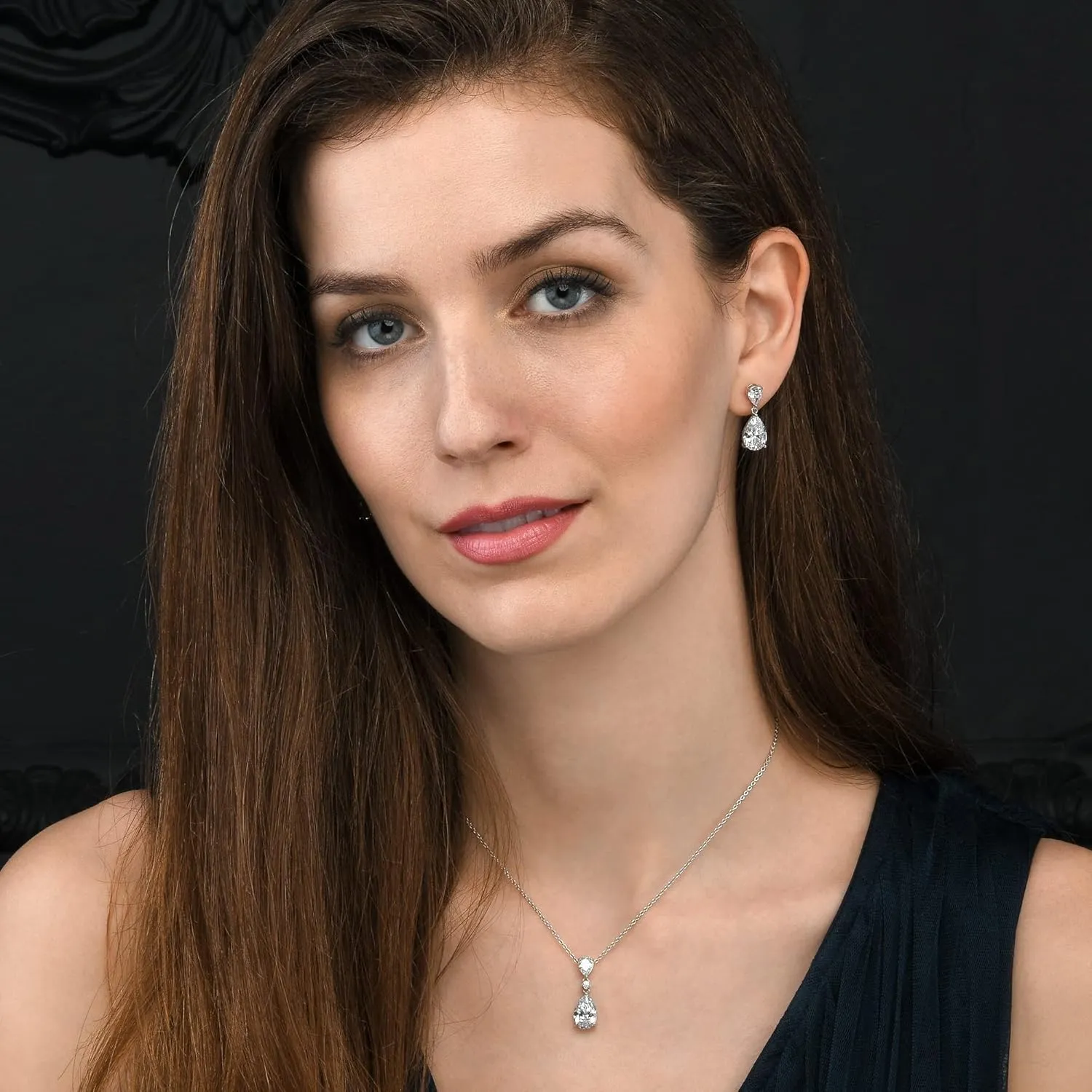 925 Sterling Silver Teardrop Earrings for Women with Colored and White Cubic Zirconia, Sterling Silver Drop Earrings for Women, Elegant Silver, Gold or Rose Gold Dangle Earrings,