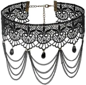 Adjustable Women Gothic Choker Necklace Costume Cosplay Nightclub Party Leather Handmade Neck Collar Choker