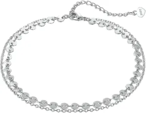 Aienid Silver Chain Anklet, Sterling Silver Anklet for Women Adjustable Ankle Bracelet Double Layer Chain Ankle Bracelet Beach