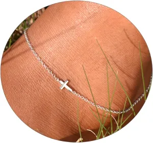 Anklets for Women 14K Gold Plated Anklets Waterproof Ankle Bracelets for Women Silver Ankle Bracelet Layered Cross Satellite Bowknot Flower Pearl Beach Anklets Cute Jewelry Gift
