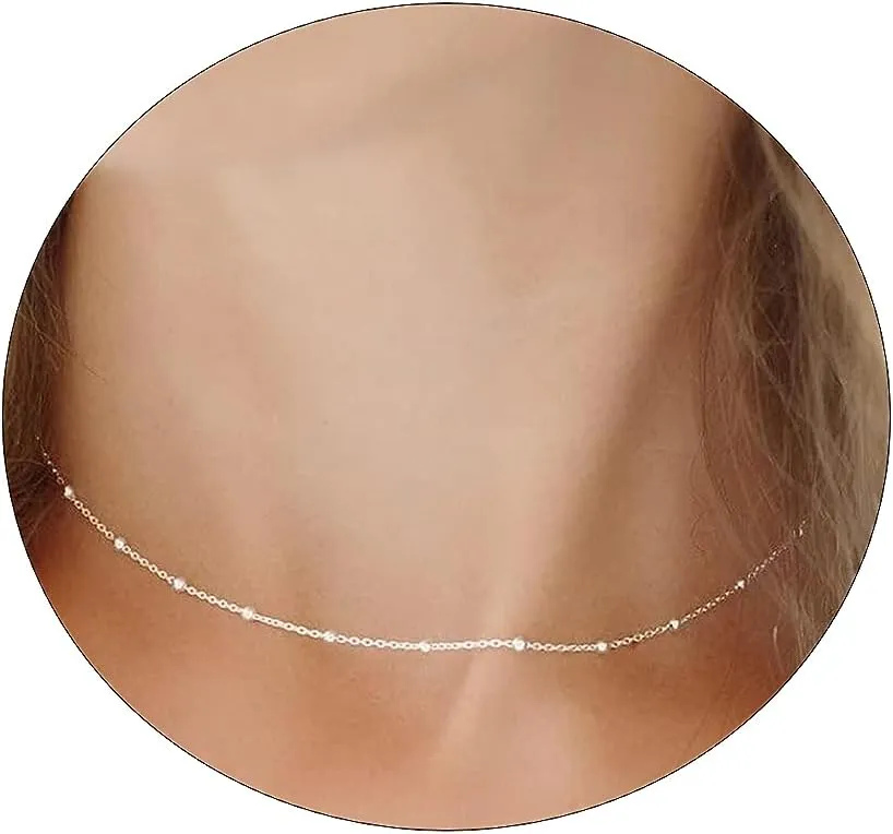 ASCOMY Silver Necklace for Women Dainty Silver Choker 14K Silver Plated Choker Minimalist JewelLery Gift for Women