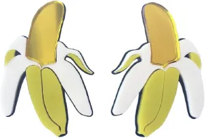 Banana Earrings for Women, Cute Fruit Banana Acrylic Earrings, Yellow Banana Dangle Earrings Hypoallergenic, Peeled Banana Drop Earrings, Sterling Silver, No Gemstone