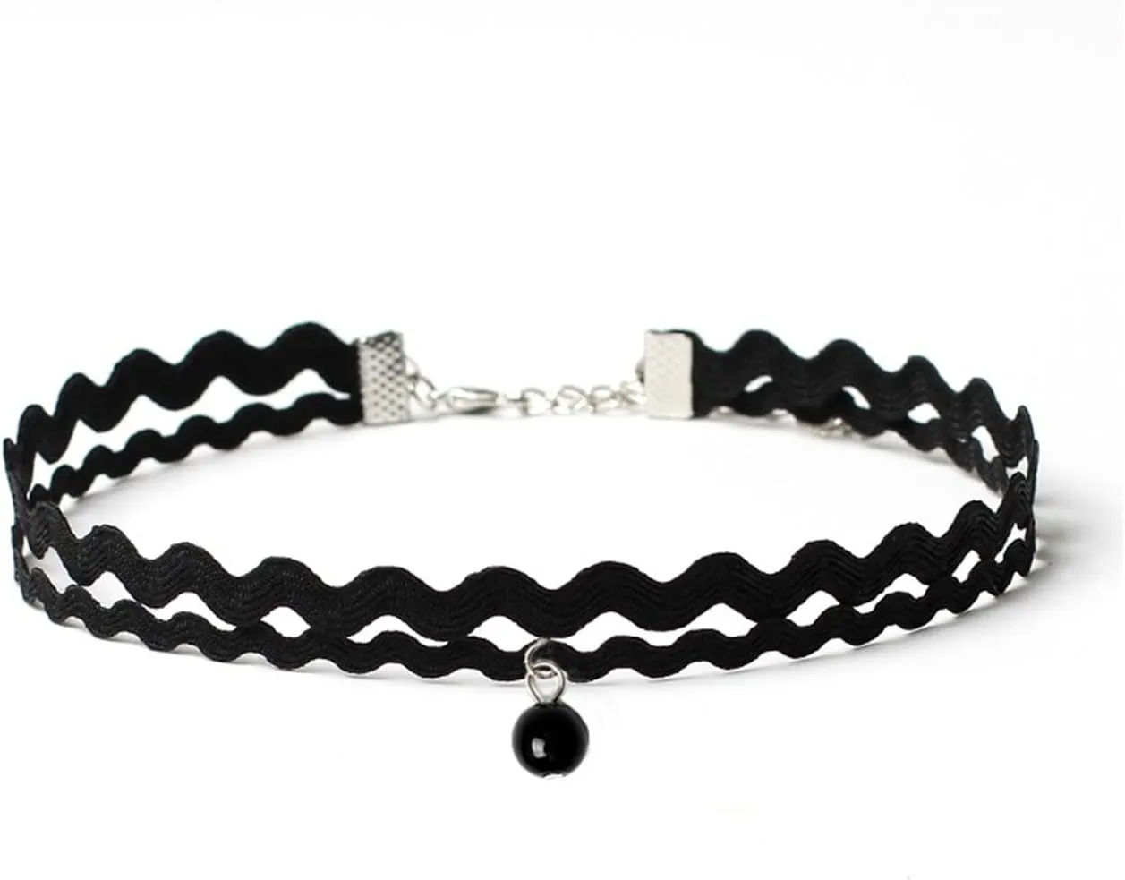 Black Choker Necklaces for Women Metal Round Choker Velvet Lace Choker Necklace Goth Adjustable Layered Choker Necklaces Wedding Jewelry Gifts for Women (E)