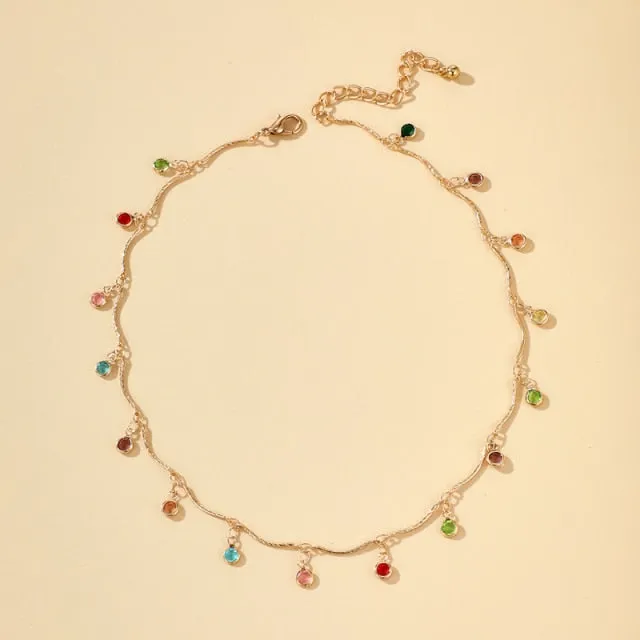 Bohemian Colorful Beaded Necklace for Women Charms Tassel Clavicle Chain Chockers Handmade Party Jewelry collares