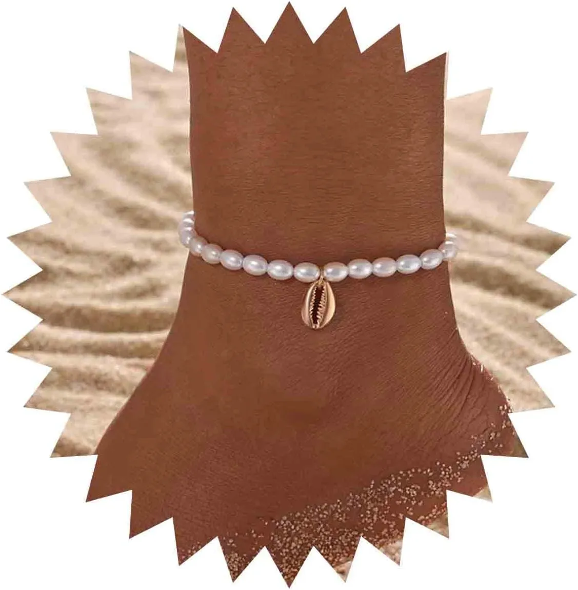 Bohemian Pearl Shell Chain Anklet Gold Seashell Ankle Bracelet Pearl Cowrie Shell Anklet Adjustable Pearl Anklet Chain Summer Beach Foot Chain Jewelry for Women
