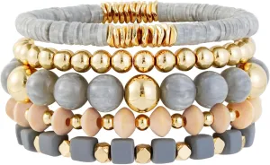 Boho Beaded Stretch Bracelets For Women Stackable Crystal Gold Beaded Bracelets Set Trendy Handmade Friendship Braeclet Jewelry Gifts