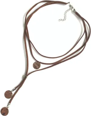 Boho Layered Necklaces for Women,Black Brown Suede Choker Necklace for Women Teen Girls Boho Jewelry Long Necklaces Birthday Gifts for Her