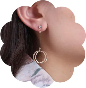 Boho Metal Circle Drop Earrings Gold Multi Circle Hoop Earrings Circle Hoop Dangle Earrings Long Open Circle Earrings Jewelry for Women