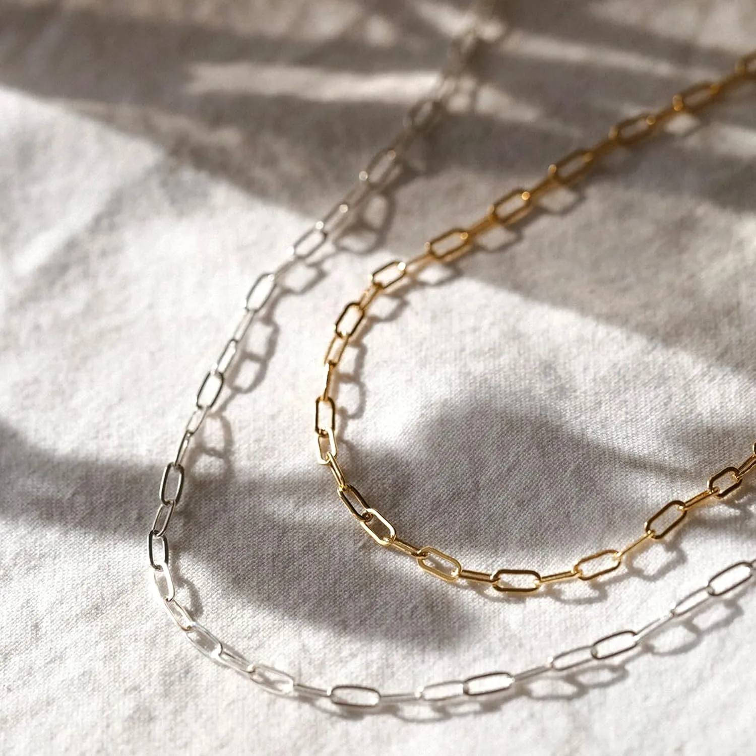 CHESKY Dainty Gold Necklace for Women, Trendy 14k Gold Plated/Sterling Silver Satellite Choker Necklace Thin Beaded Layered Choker Necklaces Discs Paperclip Chain Necklaces Womens Simple Jewelry Gift