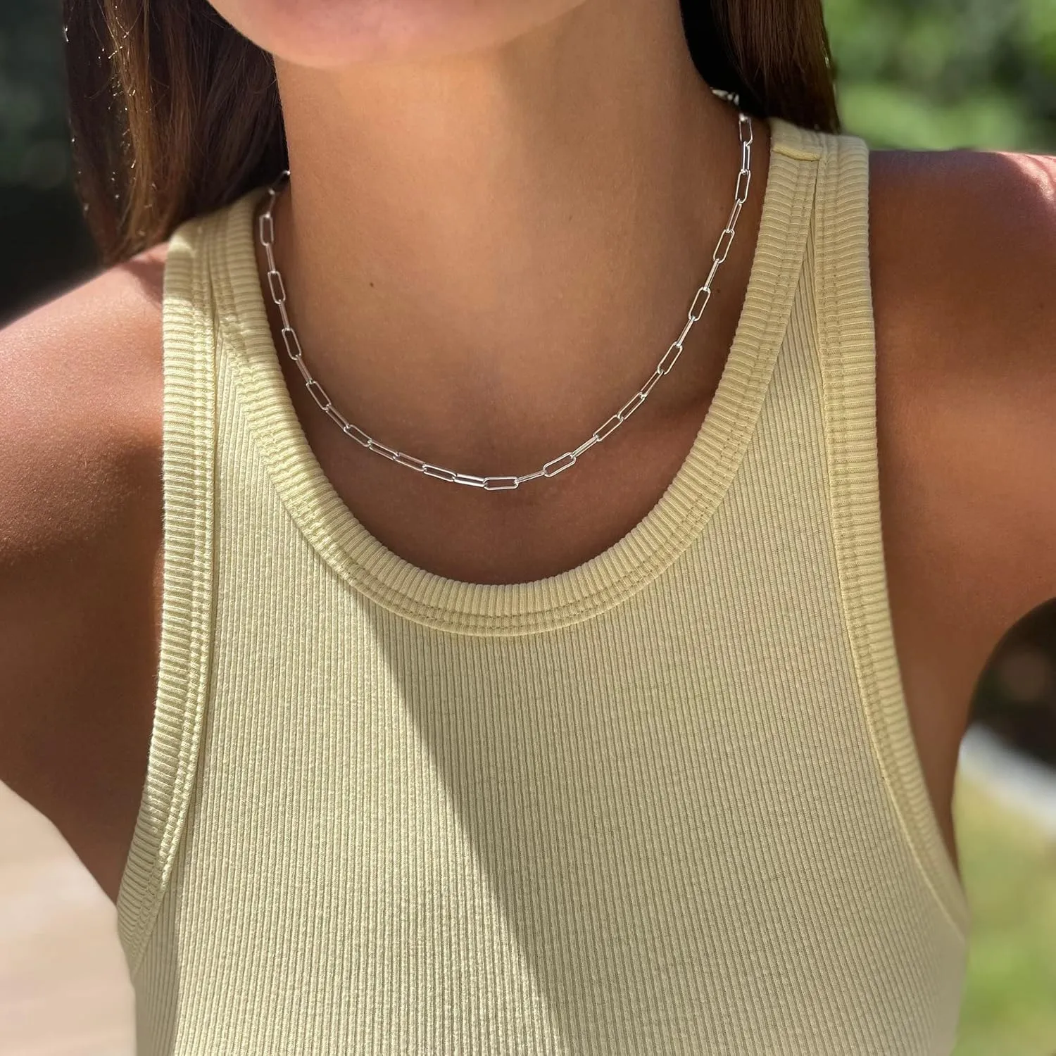 CHESKY Dainty Gold Necklace for Women, Trendy 14k Gold Plated/Sterling Silver Satellite Choker Necklace Thin Beaded Layered Choker Necklaces Discs Paperclip Chain Necklaces Womens Simple Jewelry Gift
