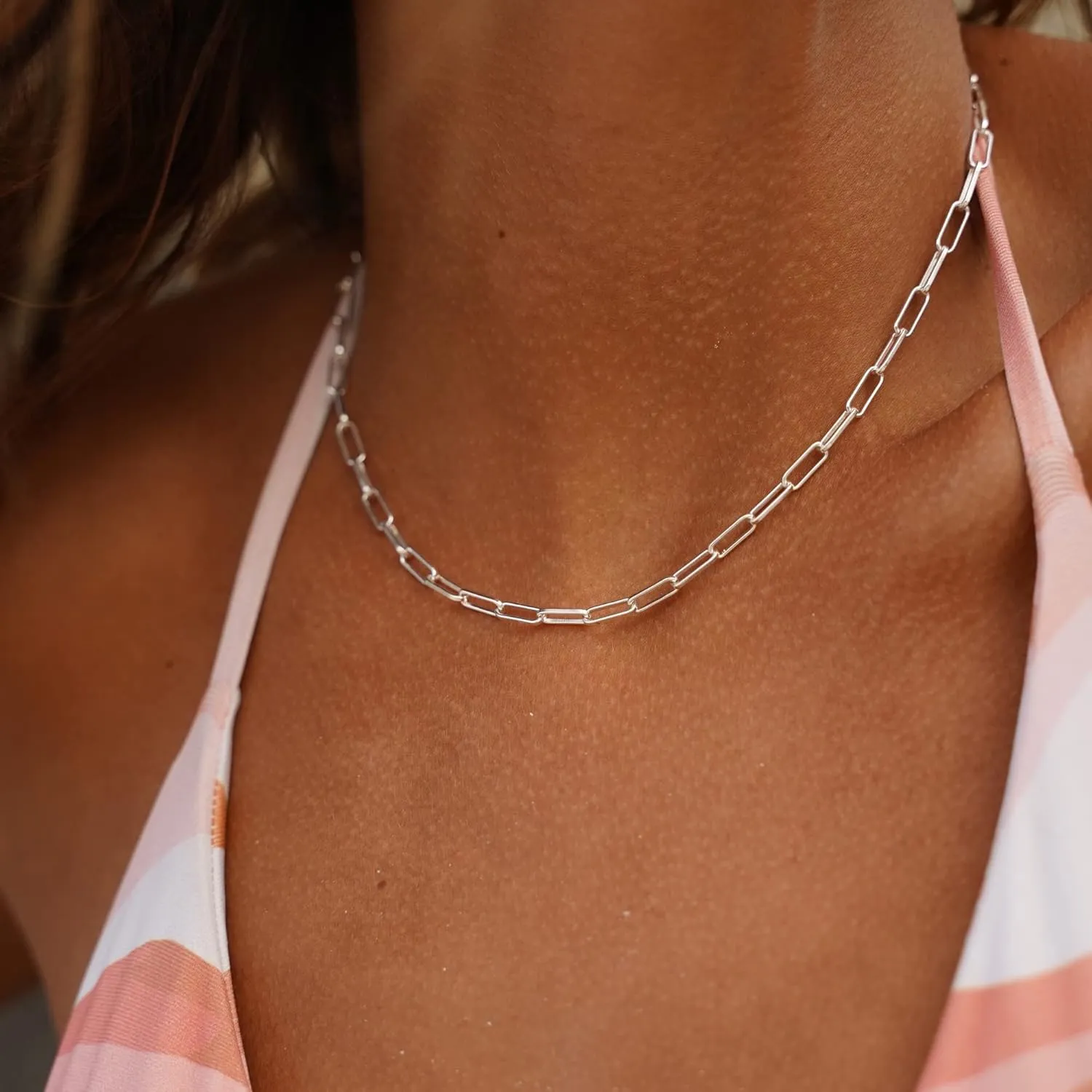 CHESKY Dainty Gold Necklace for Women, Trendy 14k Gold Plated/Sterling Silver Satellite Choker Necklace Thin Beaded Layered Choker Necklaces Discs Paperclip Chain Necklaces Womens Simple Jewelry Gift