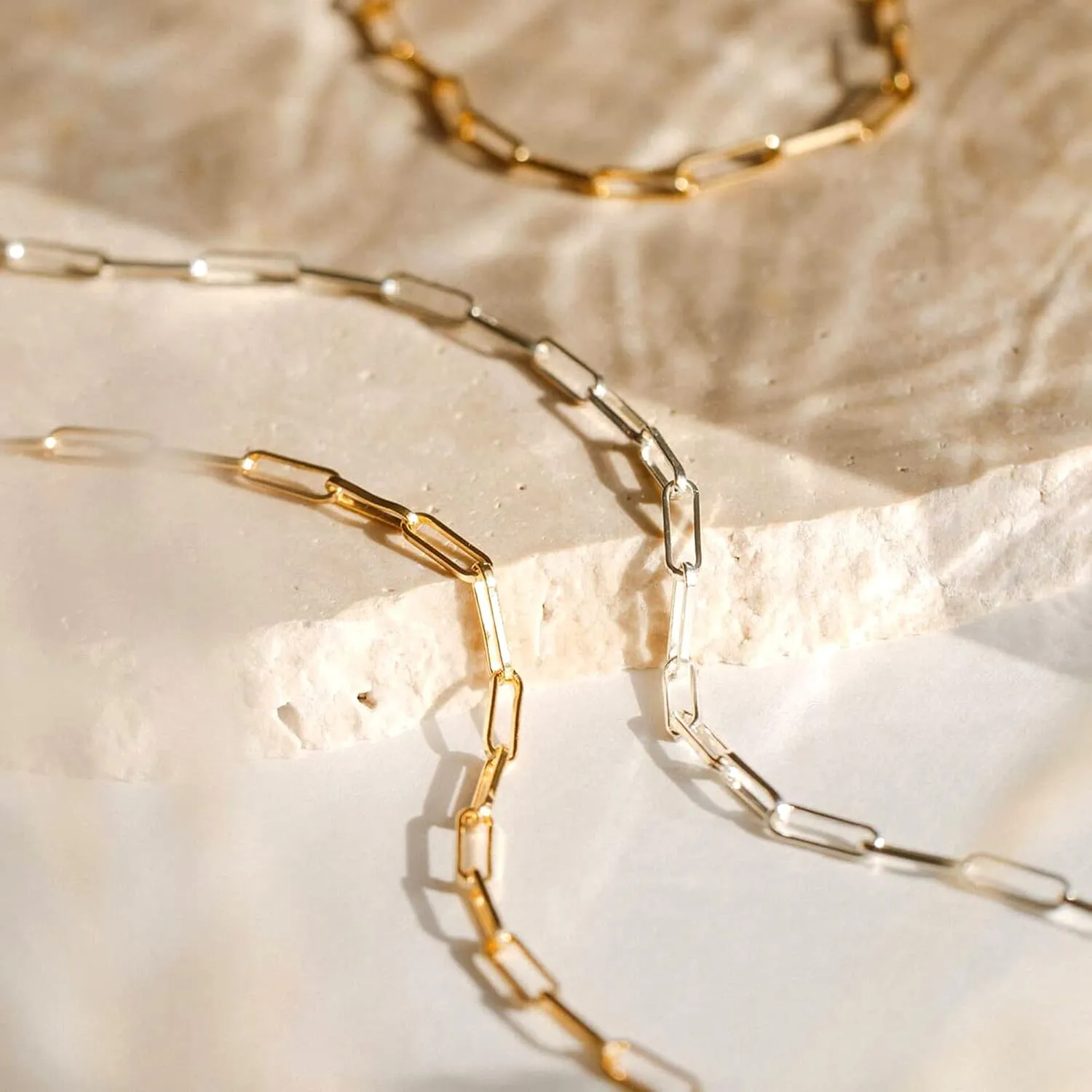 CHESKY Dainty Gold Necklace for Women, Trendy 14k Gold Plated/Sterling Silver Satellite Choker Necklace Thin Beaded Layered Choker Necklaces Discs Paperclip Chain Necklaces Womens Simple Jewelry Gift