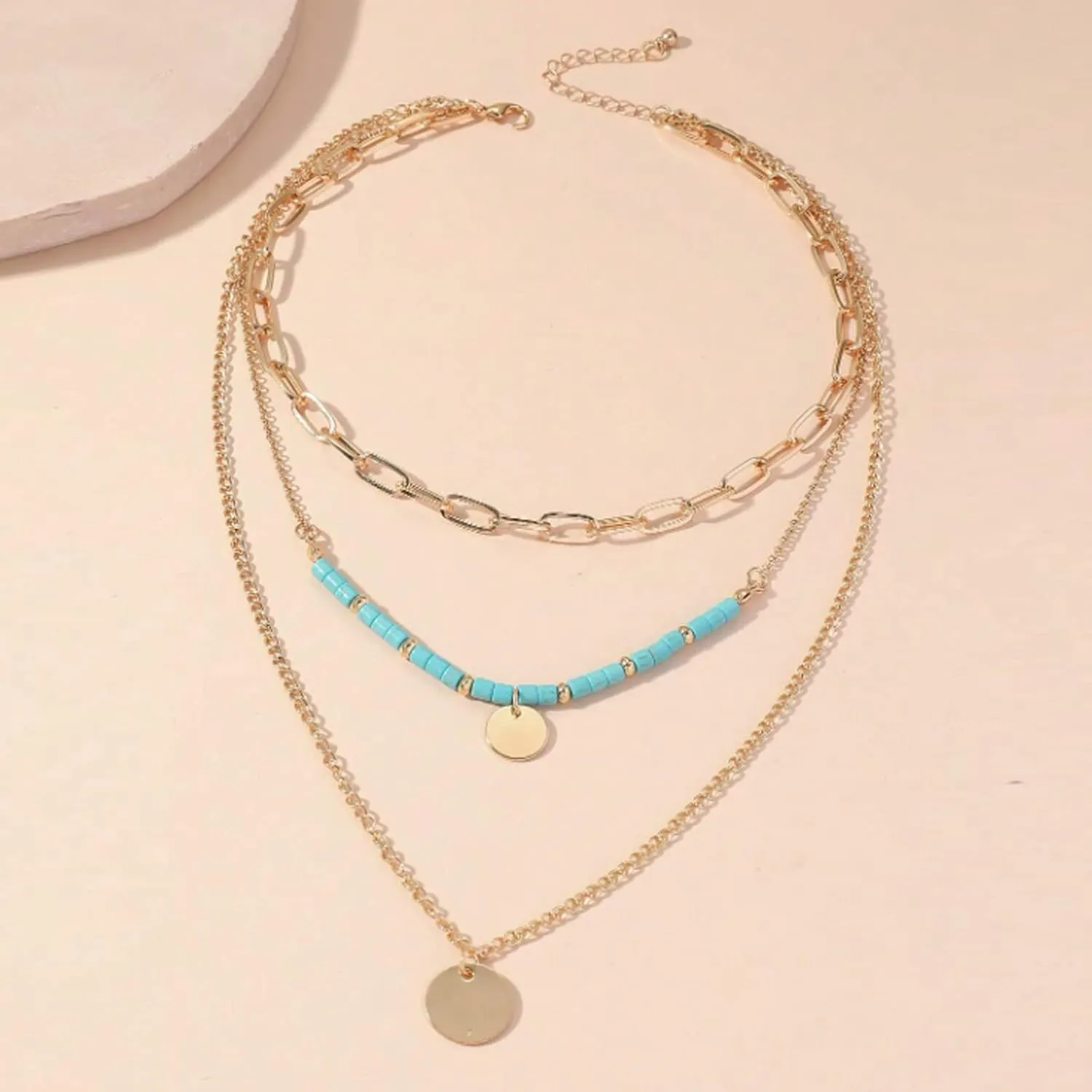 Choistily Gold Layered Necklaces for Women Gold Necklace Stack Dainty Necklace for Women Layering Herringbone Paperclip Necklace for Women Charm Necklace Gold Jewelry Gifts for Women