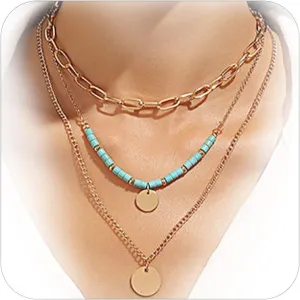 Choistily Gold Layered Necklaces for Women Gold Necklace Stack Dainty Necklace for Women Layering Herringbone Paperclip Necklace for Women Charm Necklace Gold Jewelry Gifts for Women