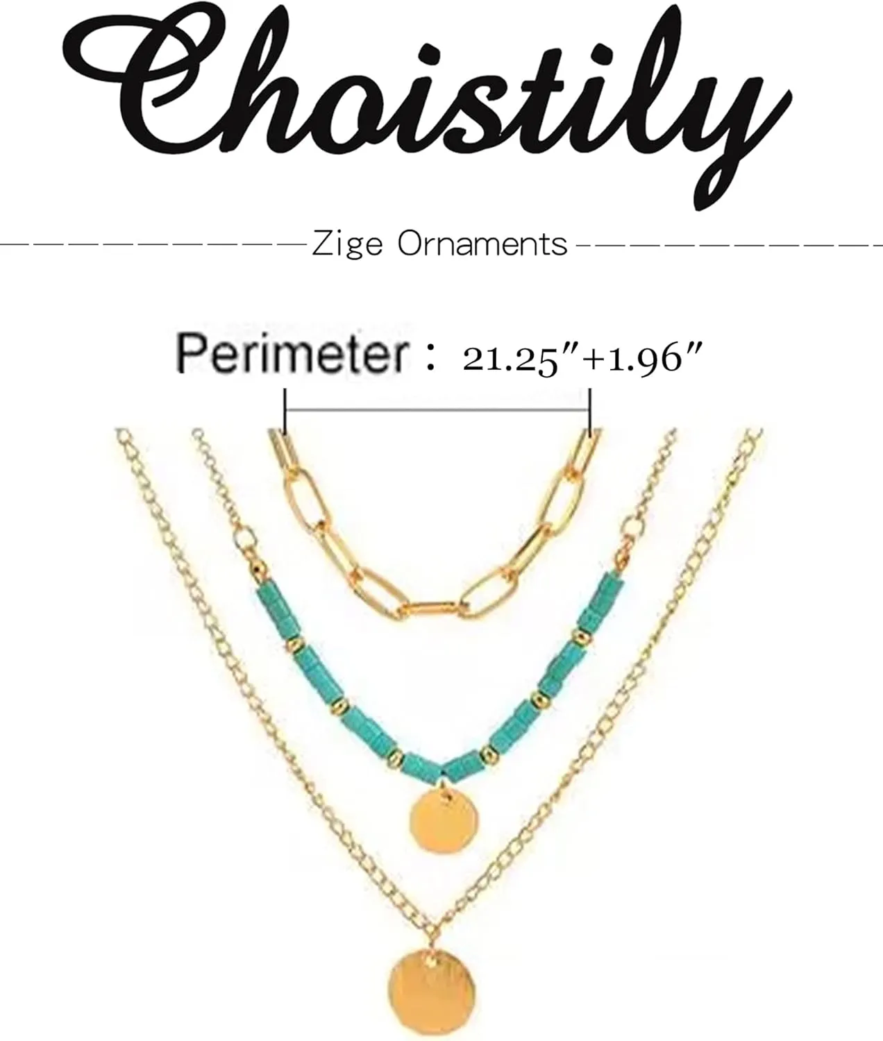 Choistily Gold Layered Necklaces for Women Gold Necklace Stack Dainty Necklace for Women Layering Herringbone Paperclip Necklace for Women Charm Necklace Gold Jewelry Gifts for Women