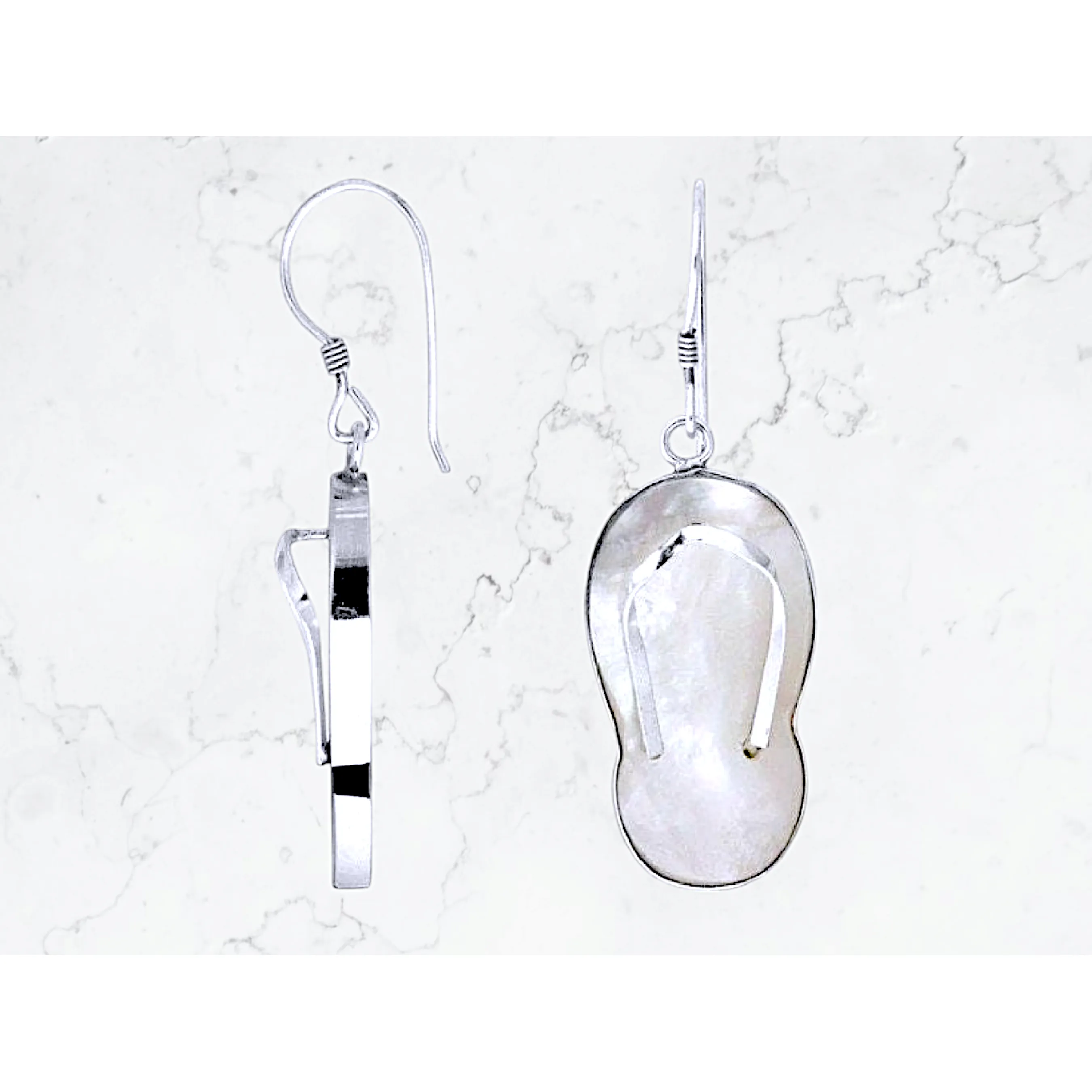 Creamy White Flip Flop Earrings
