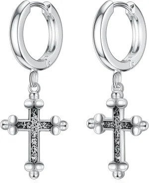 Cross Earrings for Men Cross Dangle Drop Earring Hoop Earrings Cross Religious Jewelry Birthday Gifts for Boyfriends