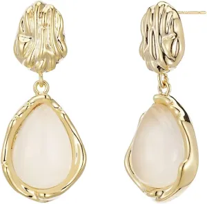 Cubic Zirconia Dangle Earrings For Women, 14K Gold Plated Crystal Drop Earrings For Wedding Bridal, Rectangle Bridesmaid Earrings Jewelry Gifts for Her, Hypoallergenic