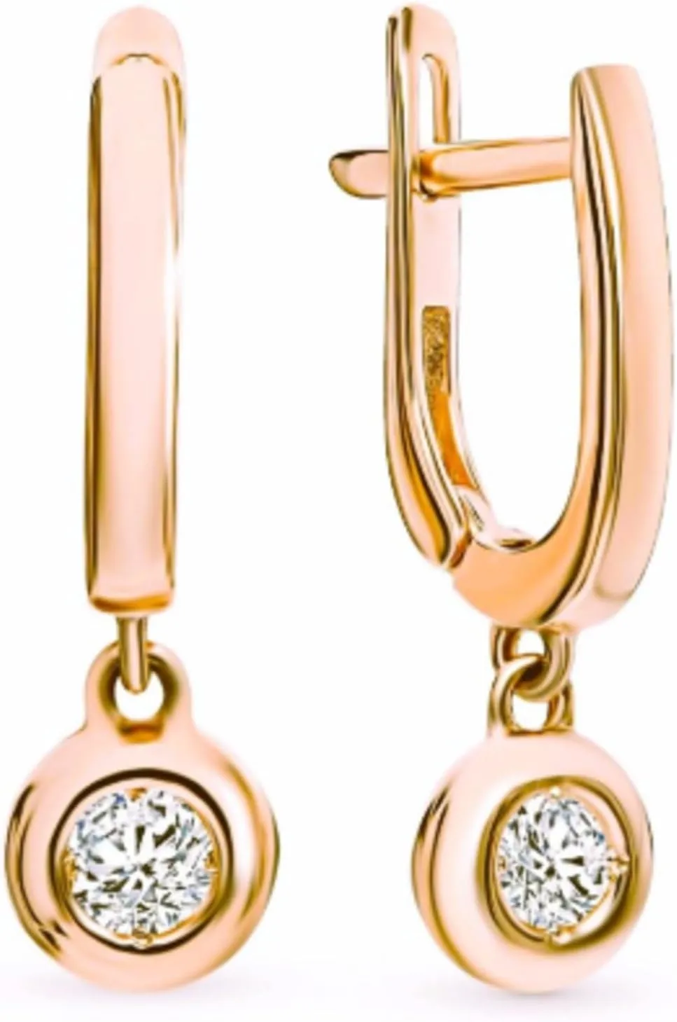 CUSHIO9NBLUE 14k Gold Bezel Set Diamond(0.22ct) Drop Earring,Unique Dangle Hoop Earring,Minimalist Huggie Hoops for Women,Gift for Her.