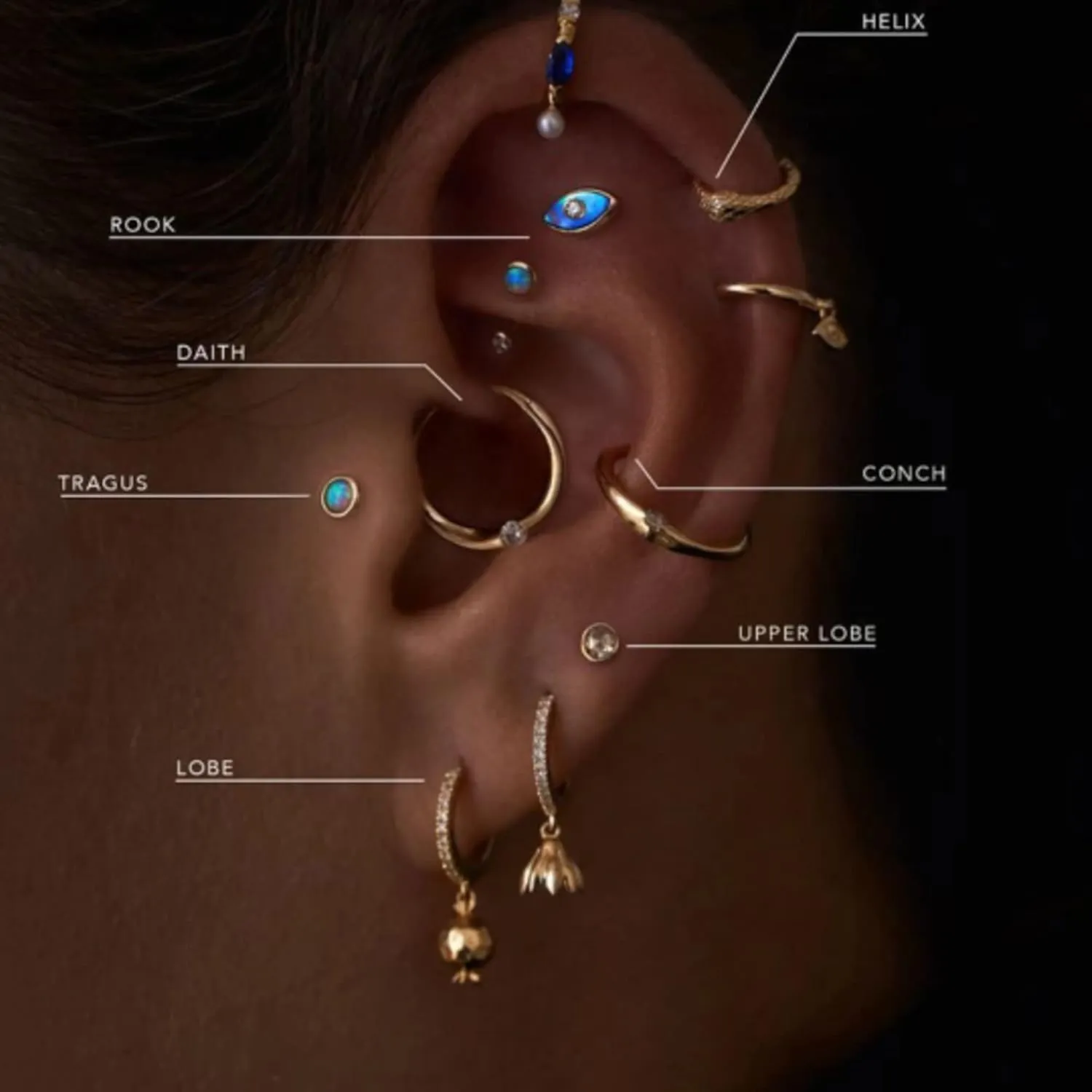 CUSHIO9NBLUE 14k Gold Bezel Set Diamond(0.22ct) Drop Earring,Unique Dangle Hoop Earring,Minimalist Huggie Hoops for Women,Gift for Her.