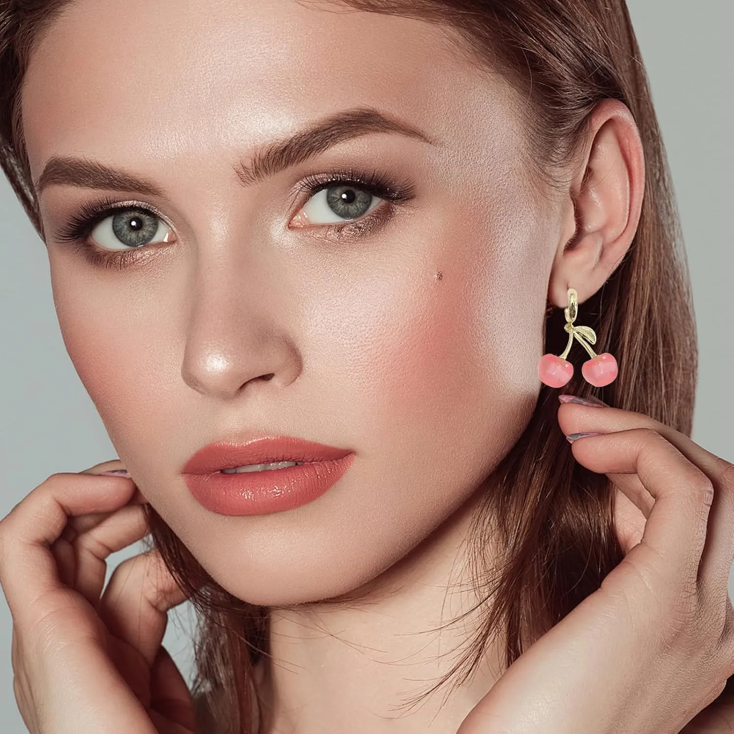 Cute Fruit Earrings for Women Fun 3D Pomegranate Lemon Cherry Strawberry Earrings Acrylic Resin Creative Food Earrings Funny Unique Earrings Jewelry Gift