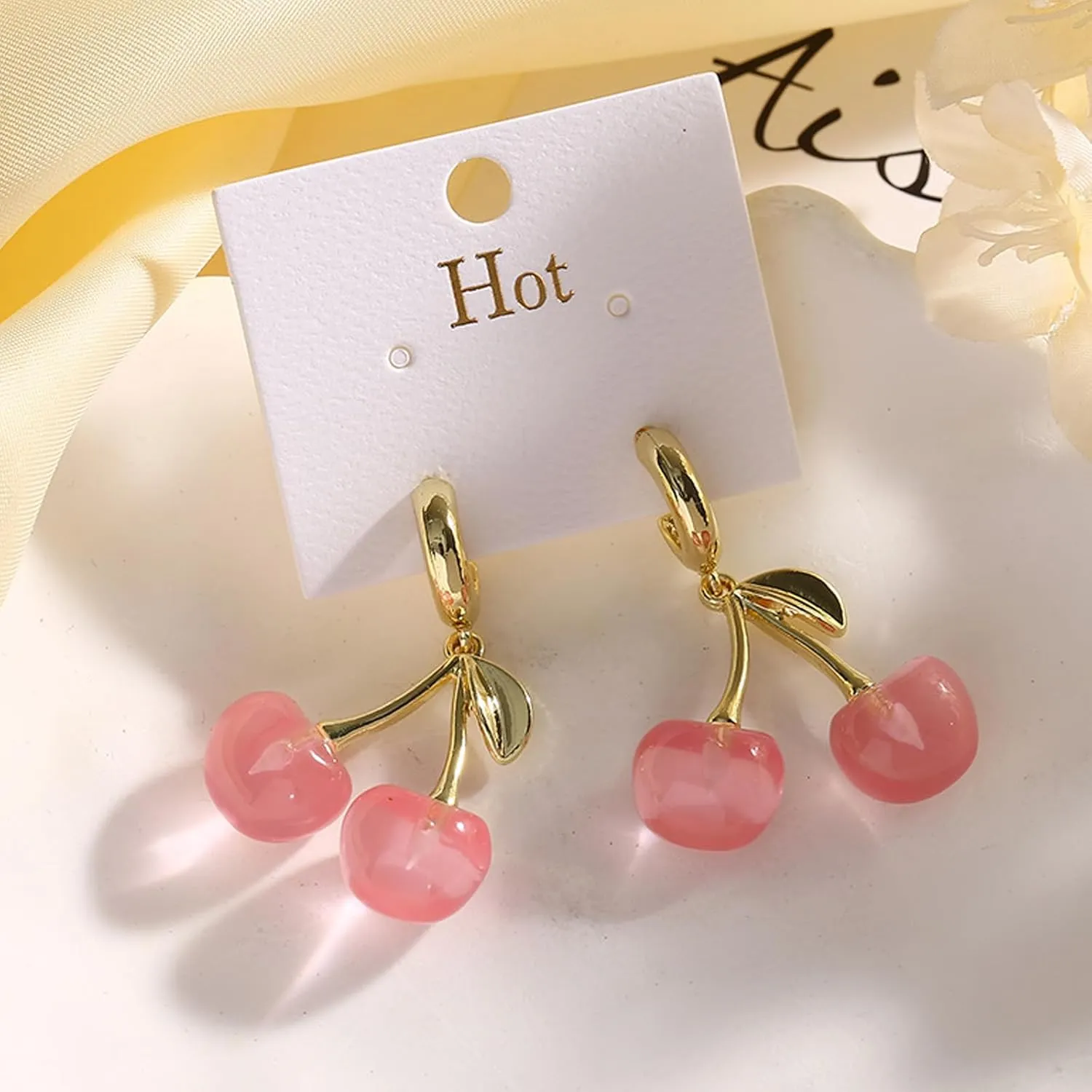 Cute Fruit Earrings for Women Fun 3D Pomegranate Lemon Cherry Strawberry Earrings Acrylic Resin Creative Food Earrings Funny Unique Earrings Jewelry Gift