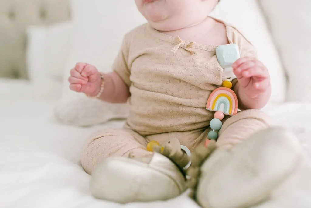 Darling Pacifier Clip - Rainbow by Loulou Lollipop