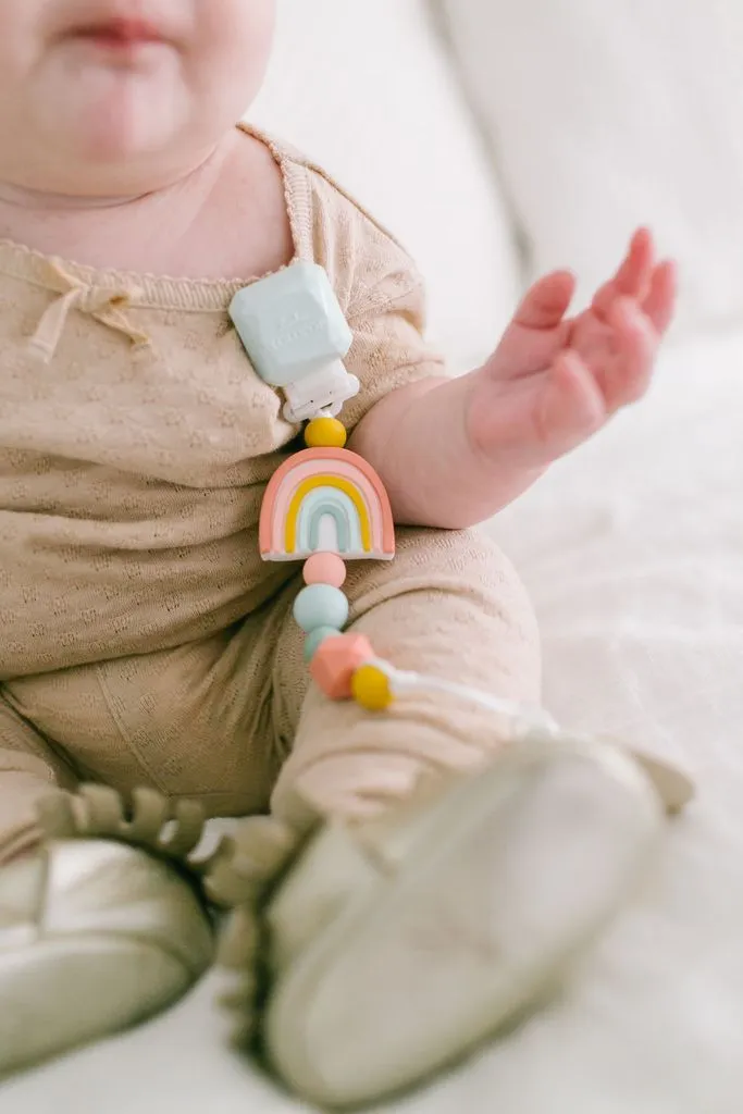 Darling Pacifier Clip - Rainbow by Loulou Lollipop