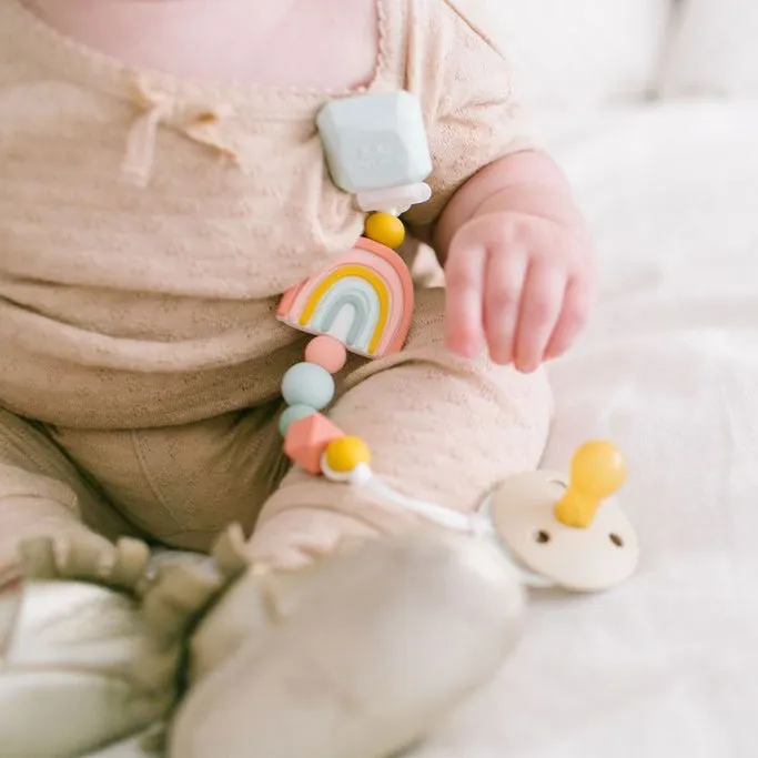 Darling Pacifier Clip - Rainbow by Loulou Lollipop