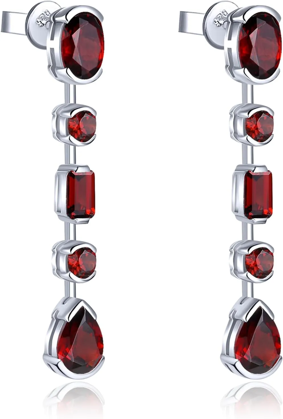 Drop Earrings for Women Dangle Hypoallergenic S925 Sterling Silver Natural Gemstone Aquamarine March Birthstone Screw Back Studs Fine Jewelry for Birthday
