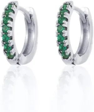 E Green Zircon Stud Hoop Drop Dangle Earrings For Women Gold Plated Ear Cuffs Women's Clip Earrings Jewelry 5sss