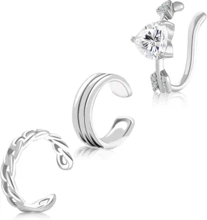 Ear Cuff Earrings for Women Cuff Hoop Earrings Non Piercing Cubic Zirconia Huggie Ear Cuff 14K Gold Plated Earrings Fake Clip On Helix Cartilage Girls Cuff Earrings