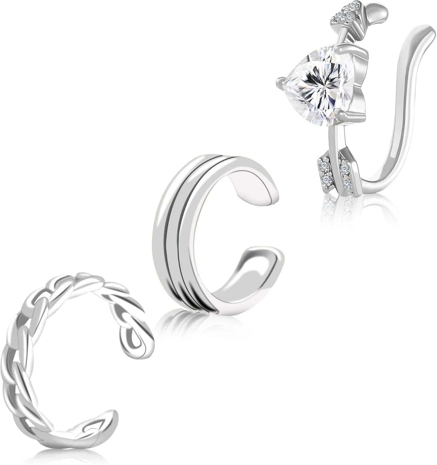 Ear Cuff Earrings for Women Cuff Hoop Earrings Non Piercing Cubic Zirconia Huggie Ear Cuff 14K Gold Plated Earrings Fake Clip On Helix Cartilage Girls Cuff Earrings