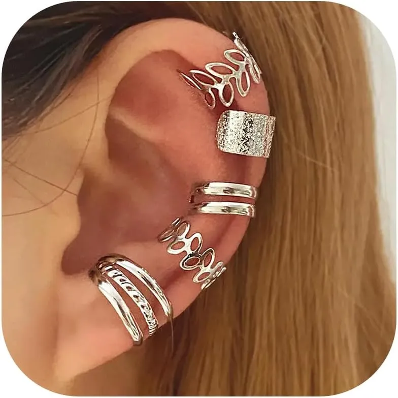 Ear Cuffs Non Piercing Gold Ear Cuff Earrings for Women Trendy Stuff Clip on Cartilage Earring Set Helix Earring Jewelry Stocking Stuffers for Women