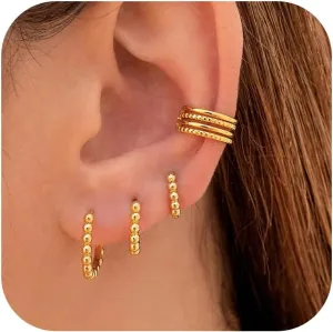 Ear Cuffs Non Piercing Gold Earring Stack Cartilage Earring for Women Trendy Helix Ear Cuff Jewelry Christmas Gifts for Women Stocking Stuffers
