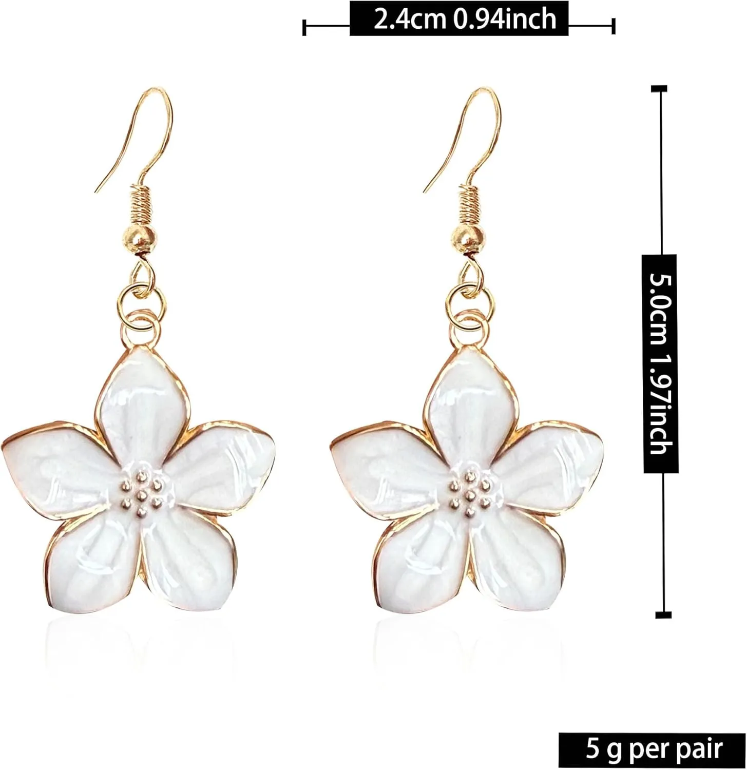 Elegant Oil Drop Enamel Petal Flower Earrings Handcrafted Dainty Floral Stud Earrings for Women Lightweight Jewelry