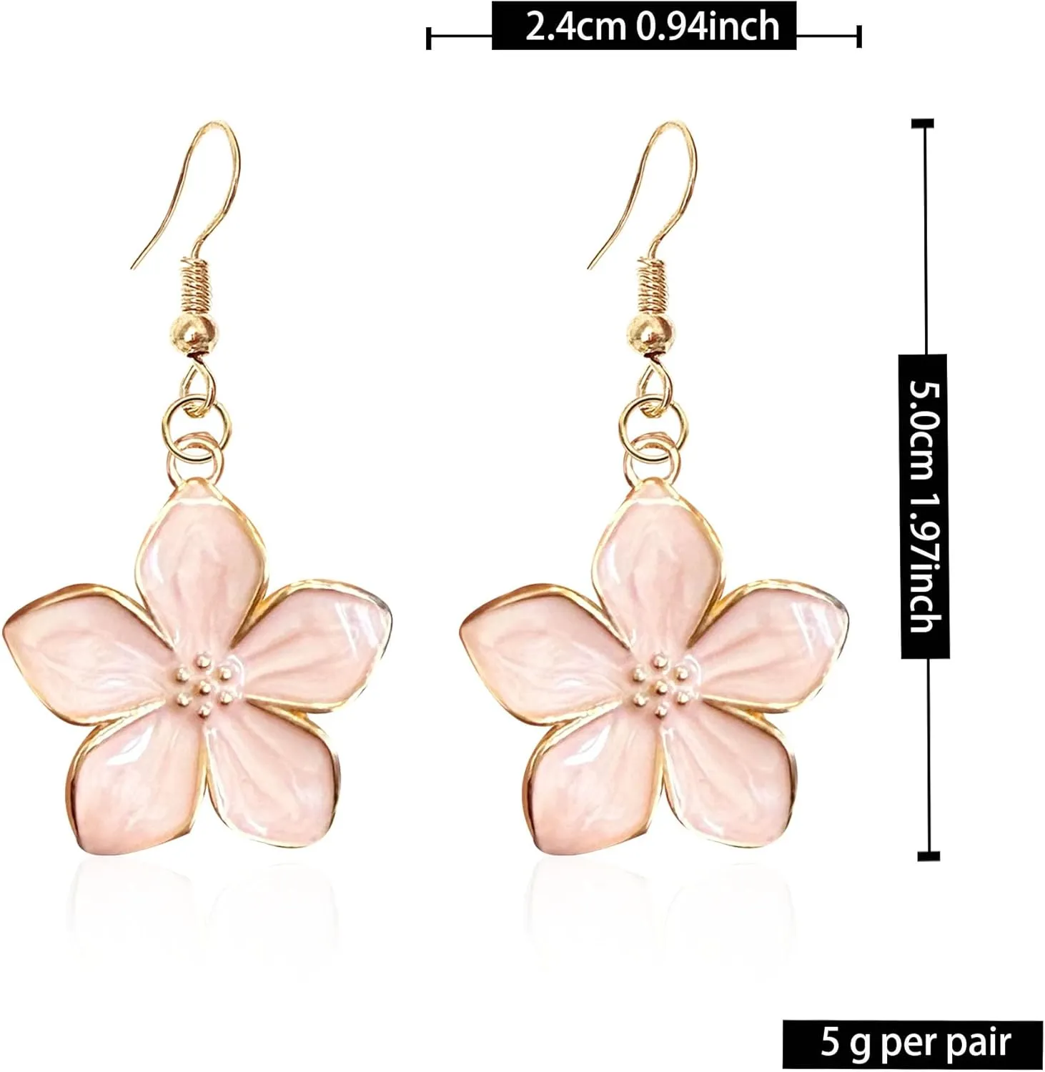 Elegant Oil Drop Enamel Petal Flower Earrings Handcrafted Dainty Floral Stud Earrings for Women Lightweight Jewelry